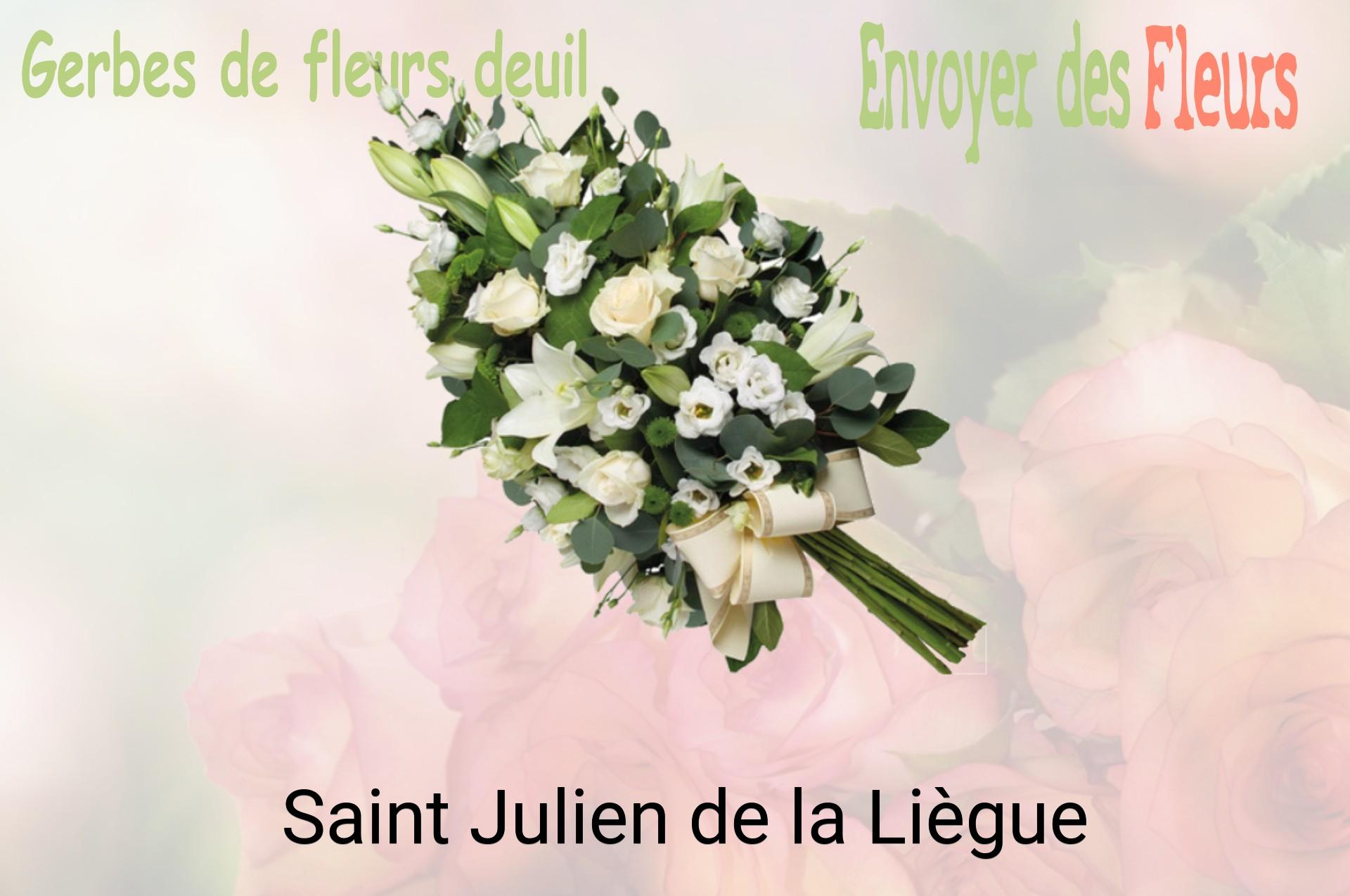 Gerbe de fleurs de deuil livrée à Saint-Julien-de-la-Liègue